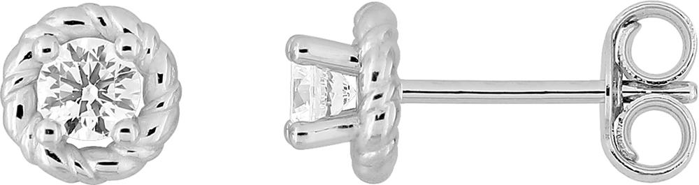 Puces diamant 0,20 ct GH-P1 · Or gris 18 carats