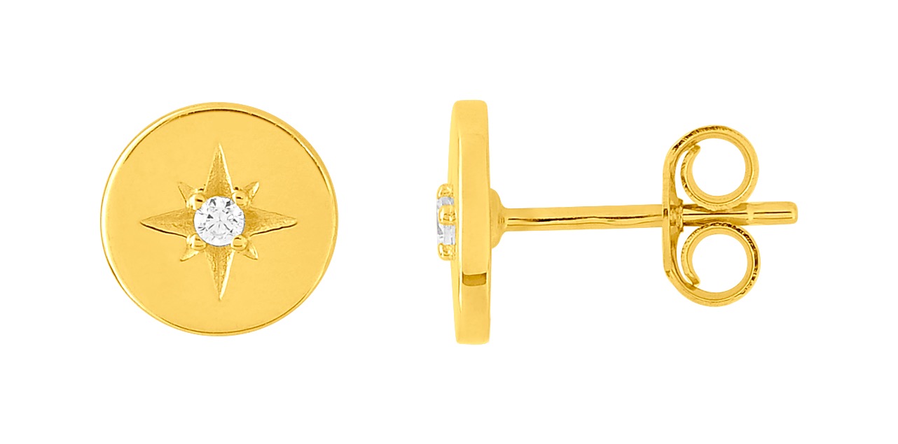 Boucles d\'oreilles Or 18 Carats & Oxydes de Zirconium