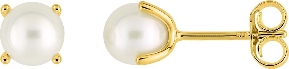 Puces perles de culture d\'eau douce · Or jaune 18 carats