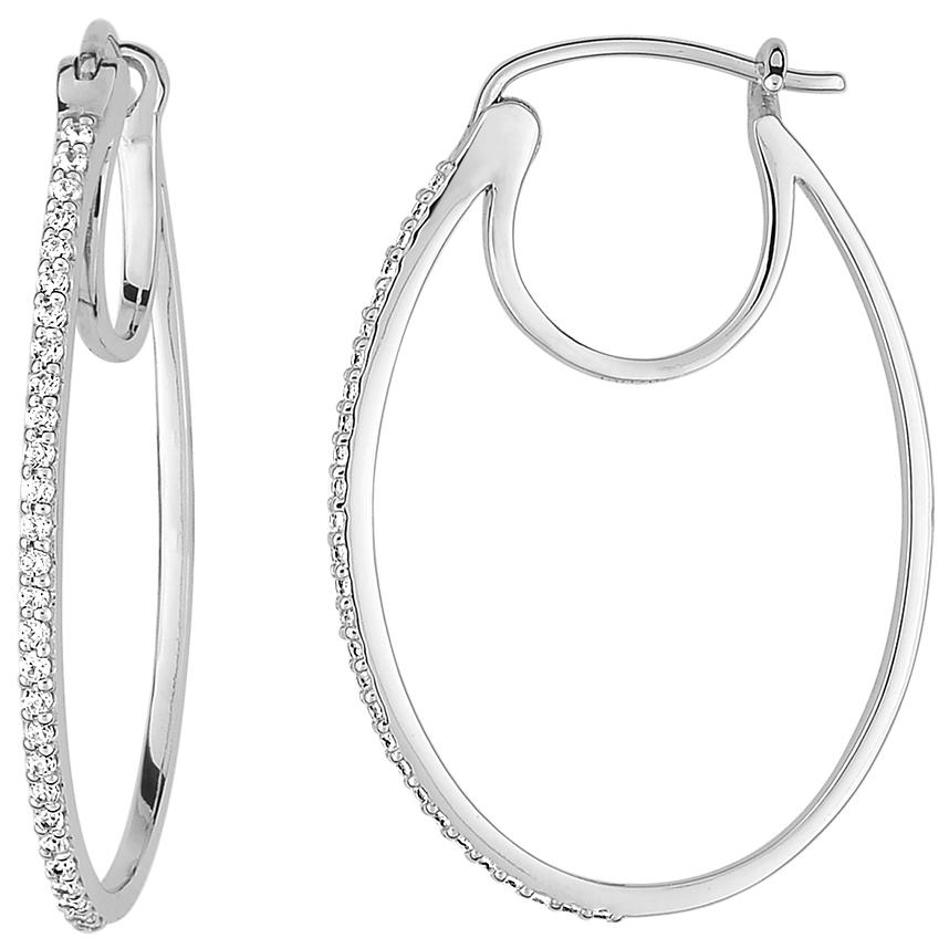 Créoles diamant 0,22 ct GH-SI · Or gris 18 carats