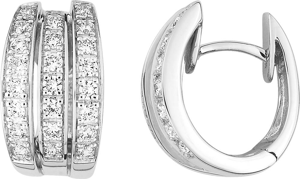 Créoles diamant 0,73 ct GH-SI · Or gris 18 carats