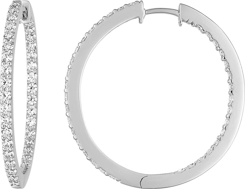 Créoles diamant 1,47 ct GH-SI · Or gris 18 carats