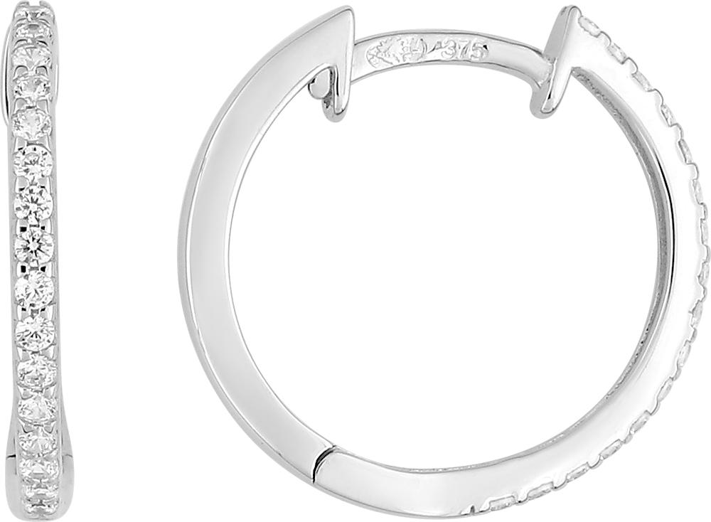 Créoles oxydes de zirconium · Or gris 18 carats