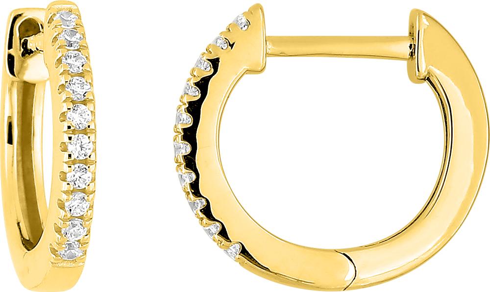 Créoles diamant 0,10 ct GH-P1 · Or jaune 18 carats