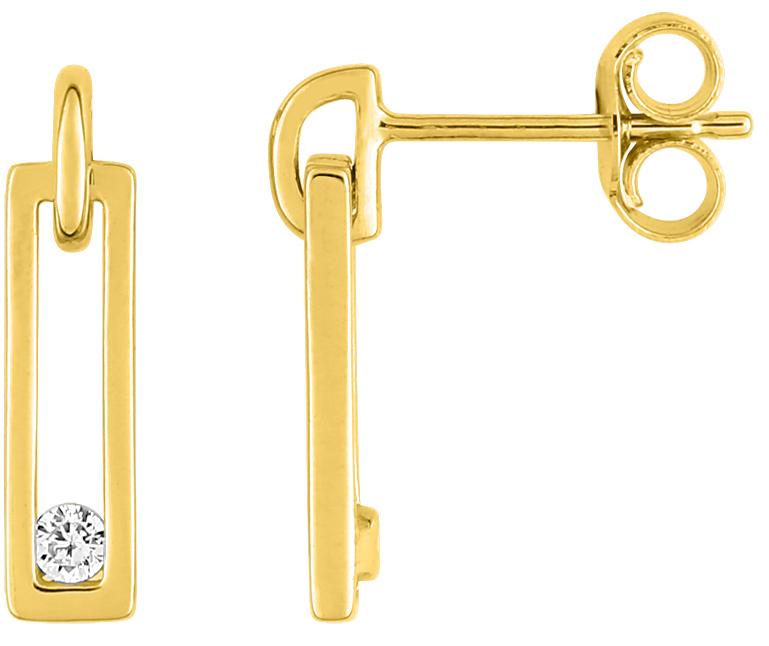 Boucles d\'oreilles pendantes diamant 0,06 ct GH-P1 · Or jaune 18 carats