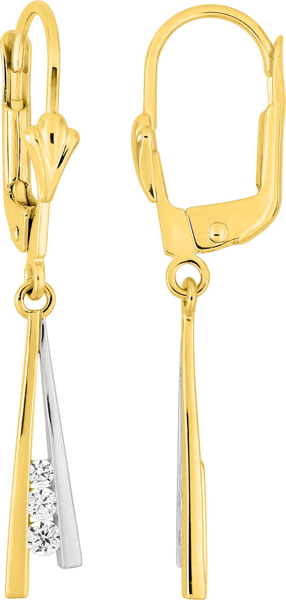 Dormeuses oxydes de zirconium · Or jaune rhodié 18 carats