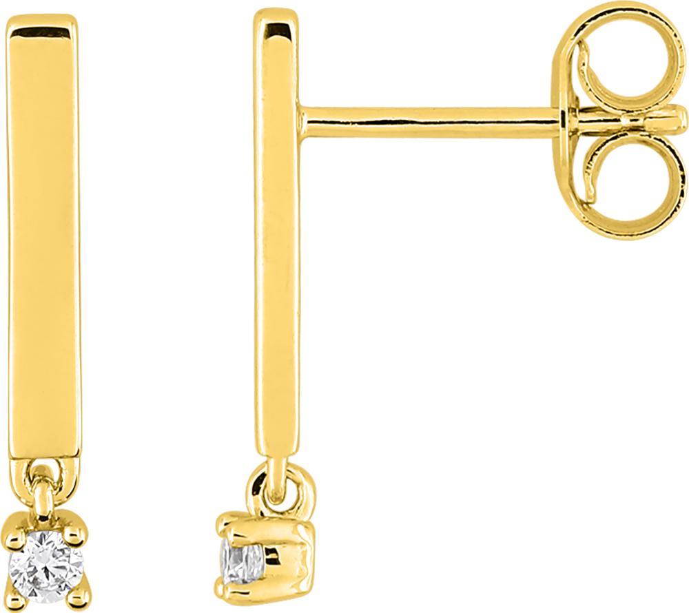 Boucles d\'oreilles pendantes diamant 0,04 ct GH-P1 · Or jaune 18 carats