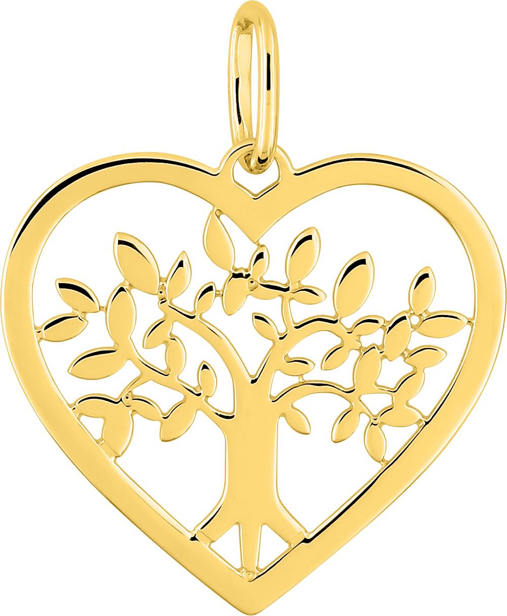 Pendentif cœur arbre de vie · Or jaune 18 carats