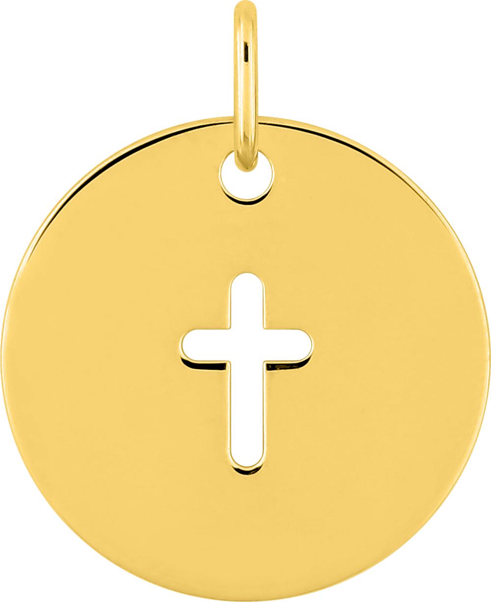 Pendentif médaille croix · Or jaune 18 carats