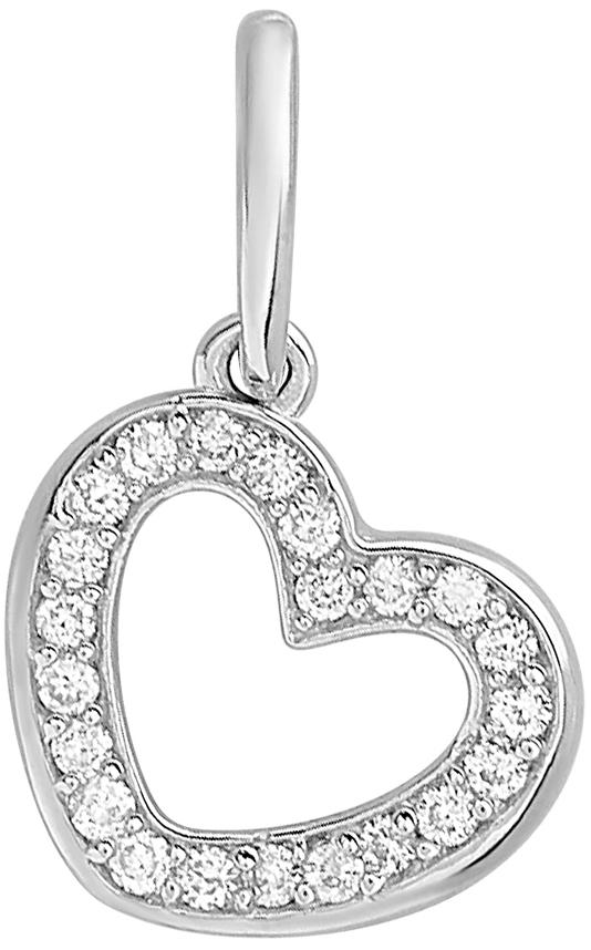 Pendentif cœur diamant 0,08 ct GH-P1 · Or gris 18 carats