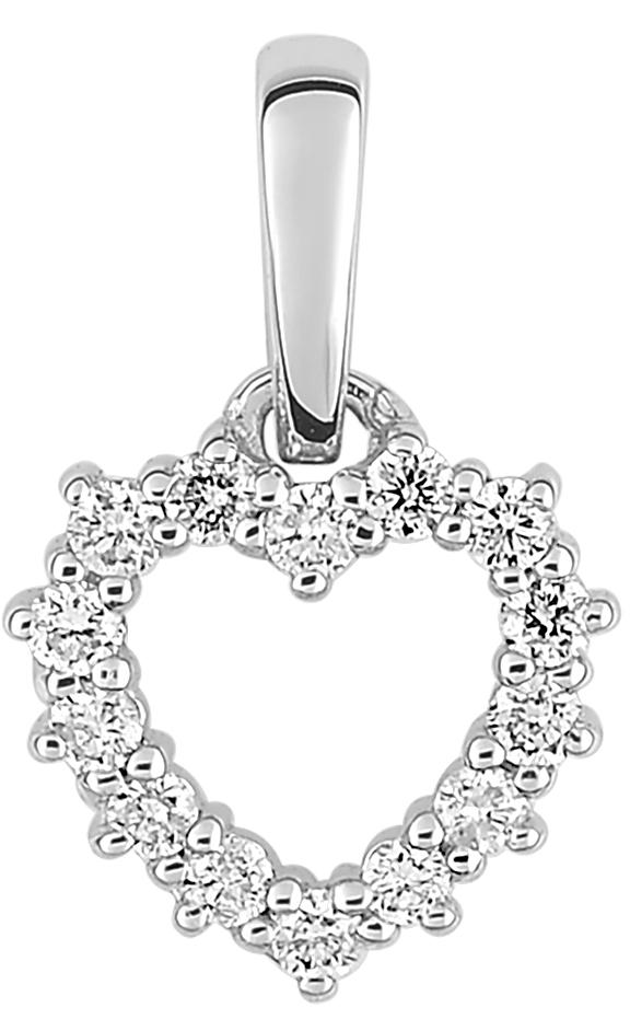 Pendentif cœur diamant 0,14 ct GH-P1 · Or gris 18 carats