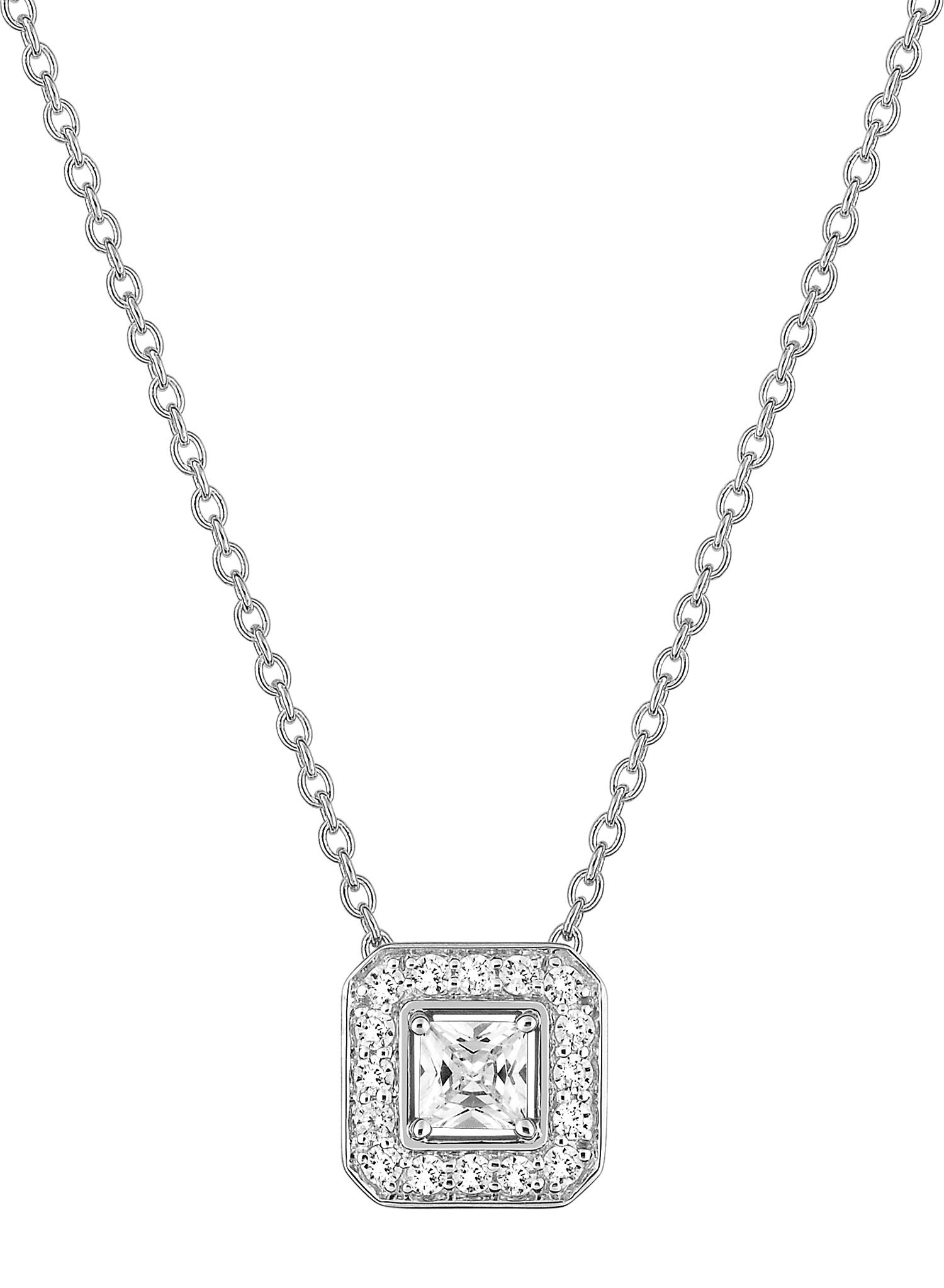 Collier carré diamant 0,30 ct GH-SI · Or gris 18 carats