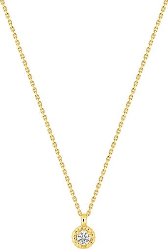 Collier solitaire diamant 0,10 ct GH-P1 · Or jaune 18 carats