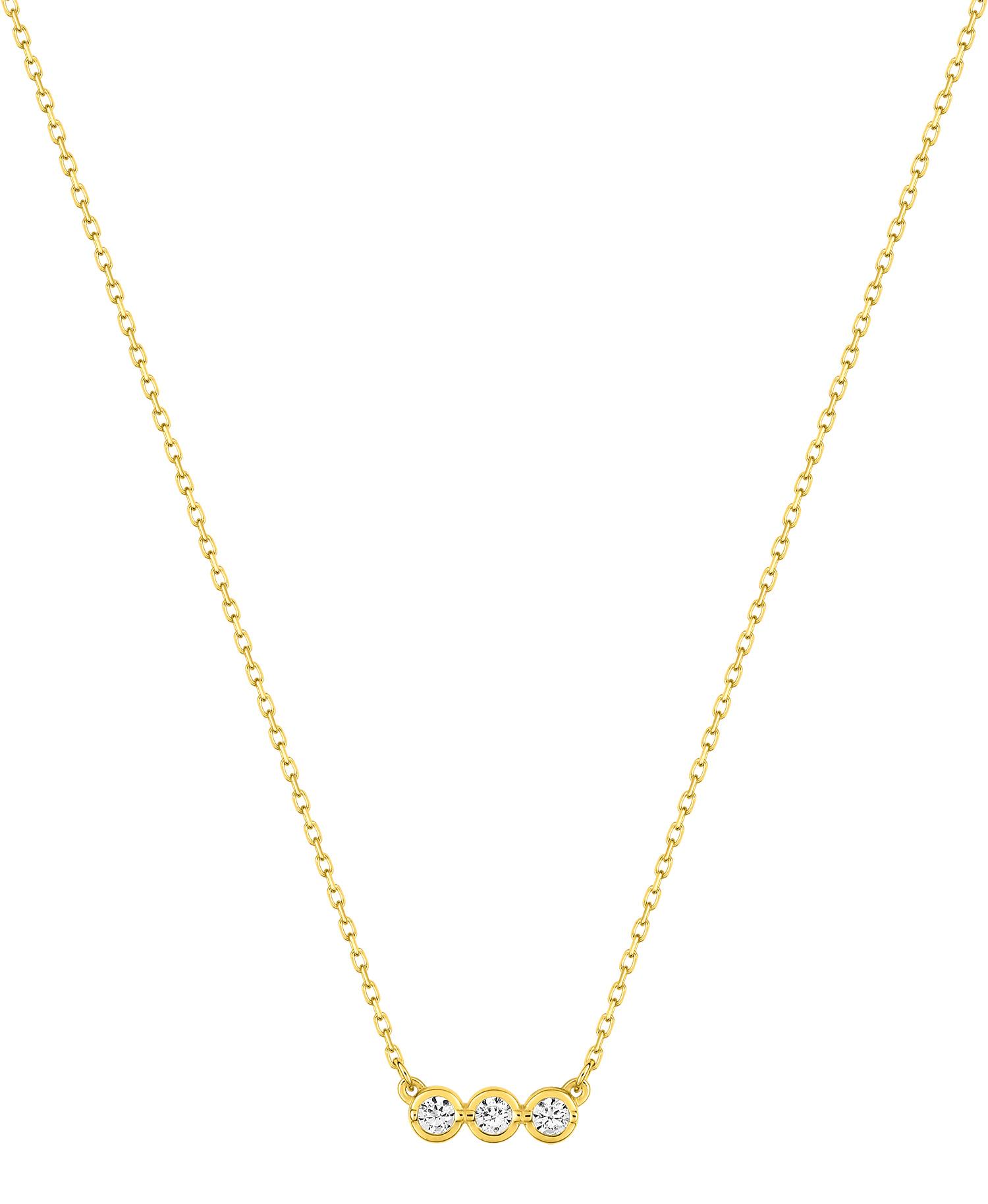 Collier pendentif trio oxydes de zirconium · Or jaune 18 carats