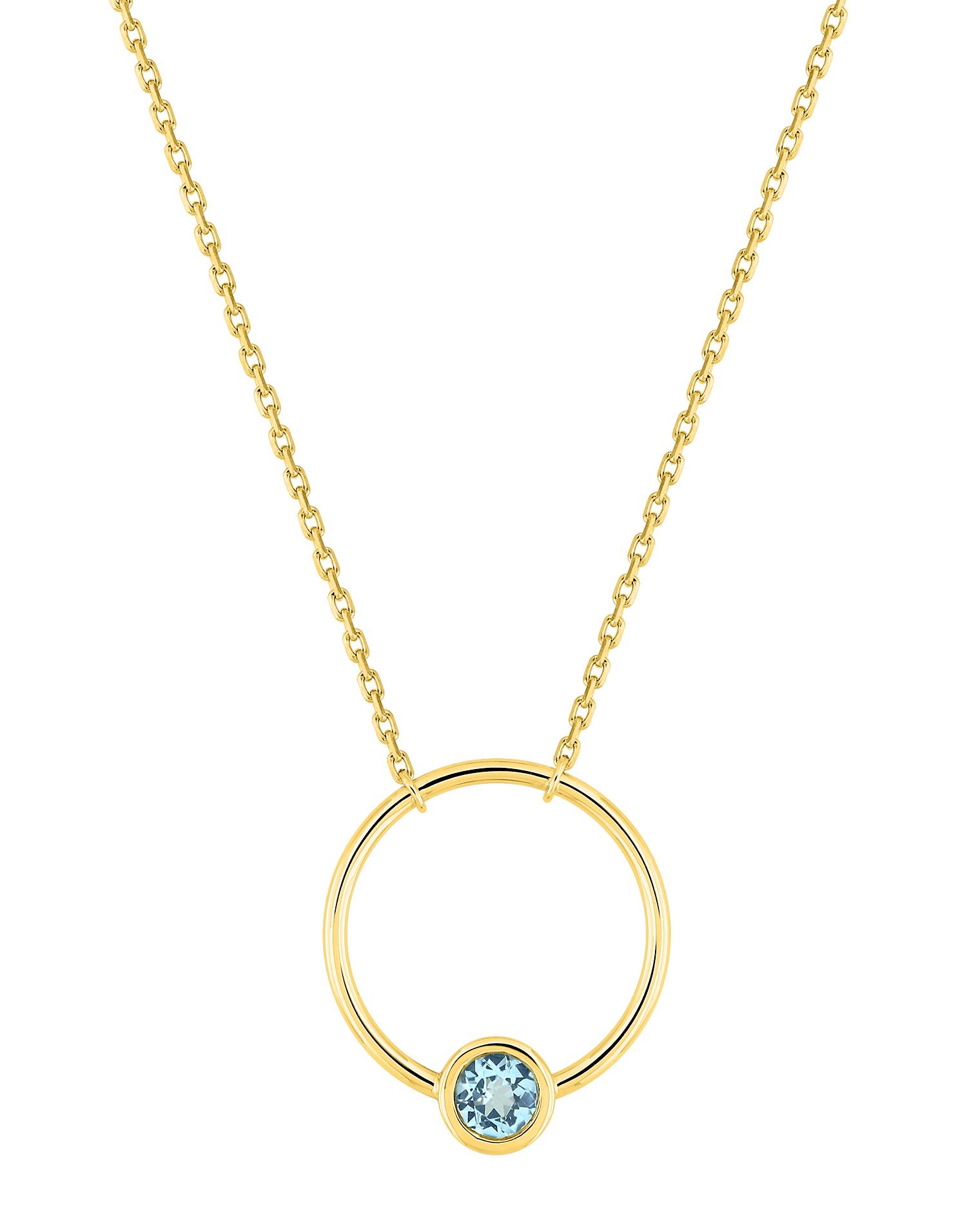 Collier cercle topaze bleue traitée · Or jaune 18 carats