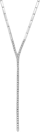 Collier Y diamant 0,34 ct GH-SI · Or gris 18 carats