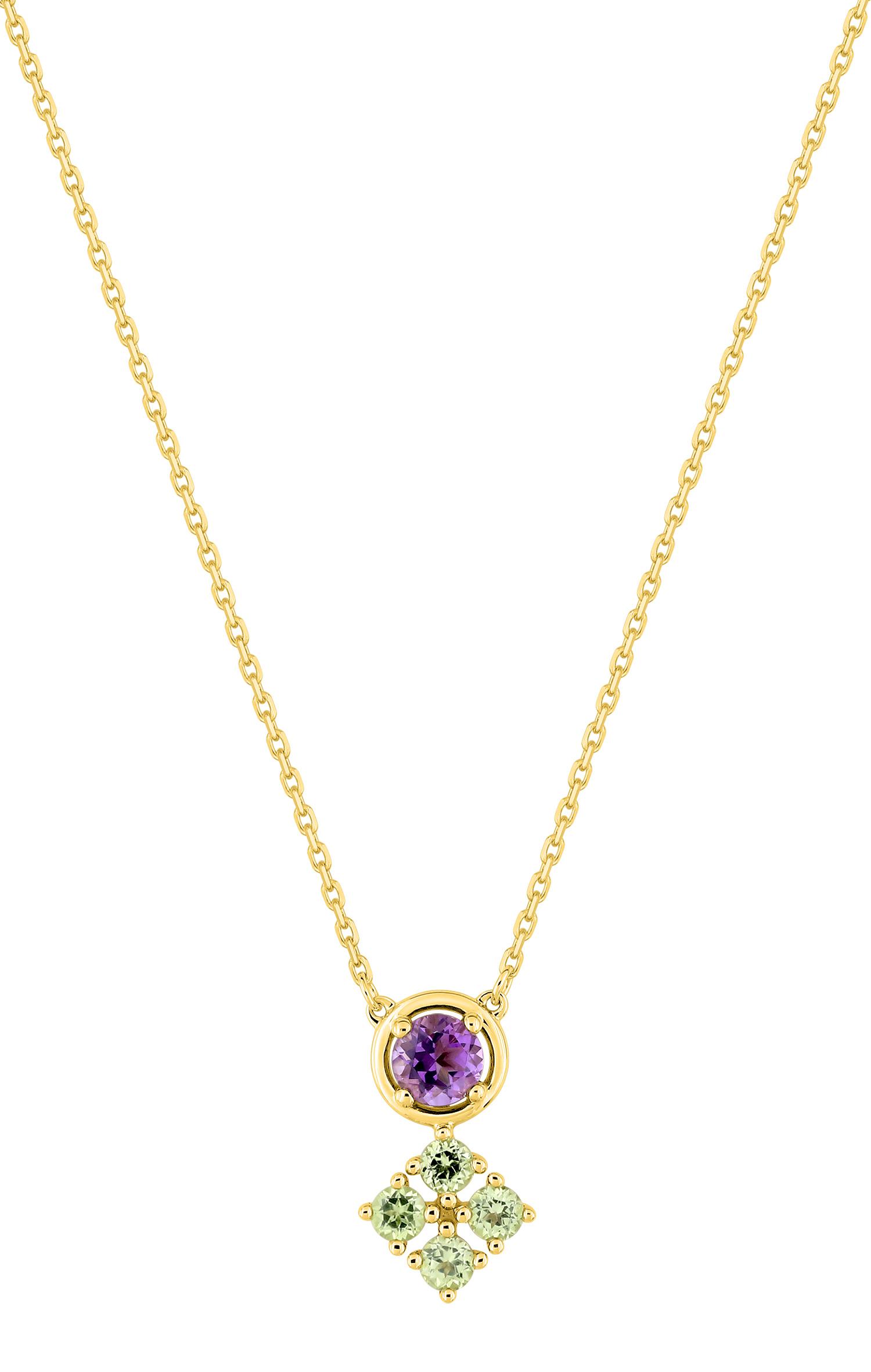 Collier améthyste et perle · Or jaune 18 carats
