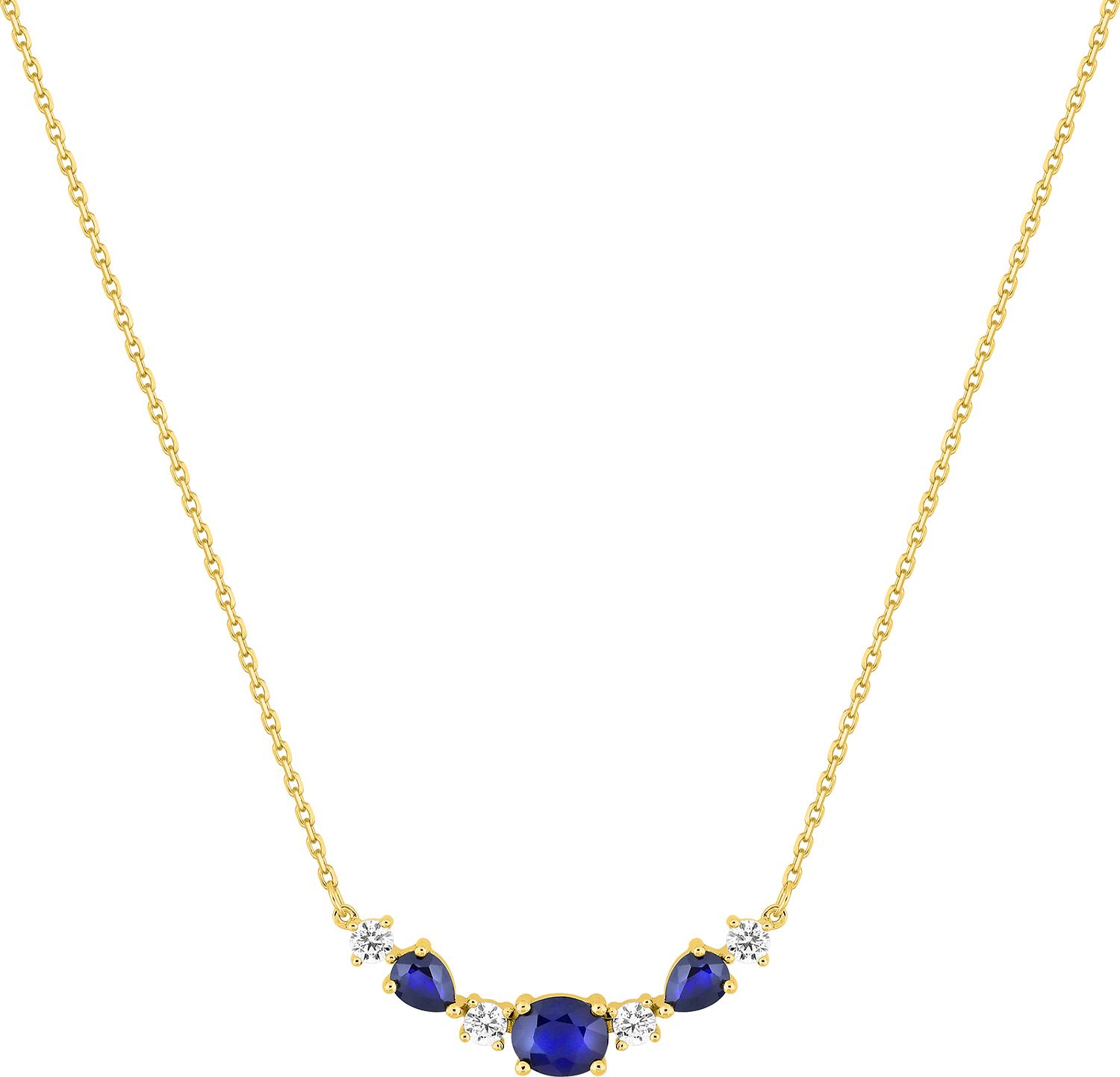 Collier multi-pierres saphir et oxydes de zirconium · Or jaune 18 carats