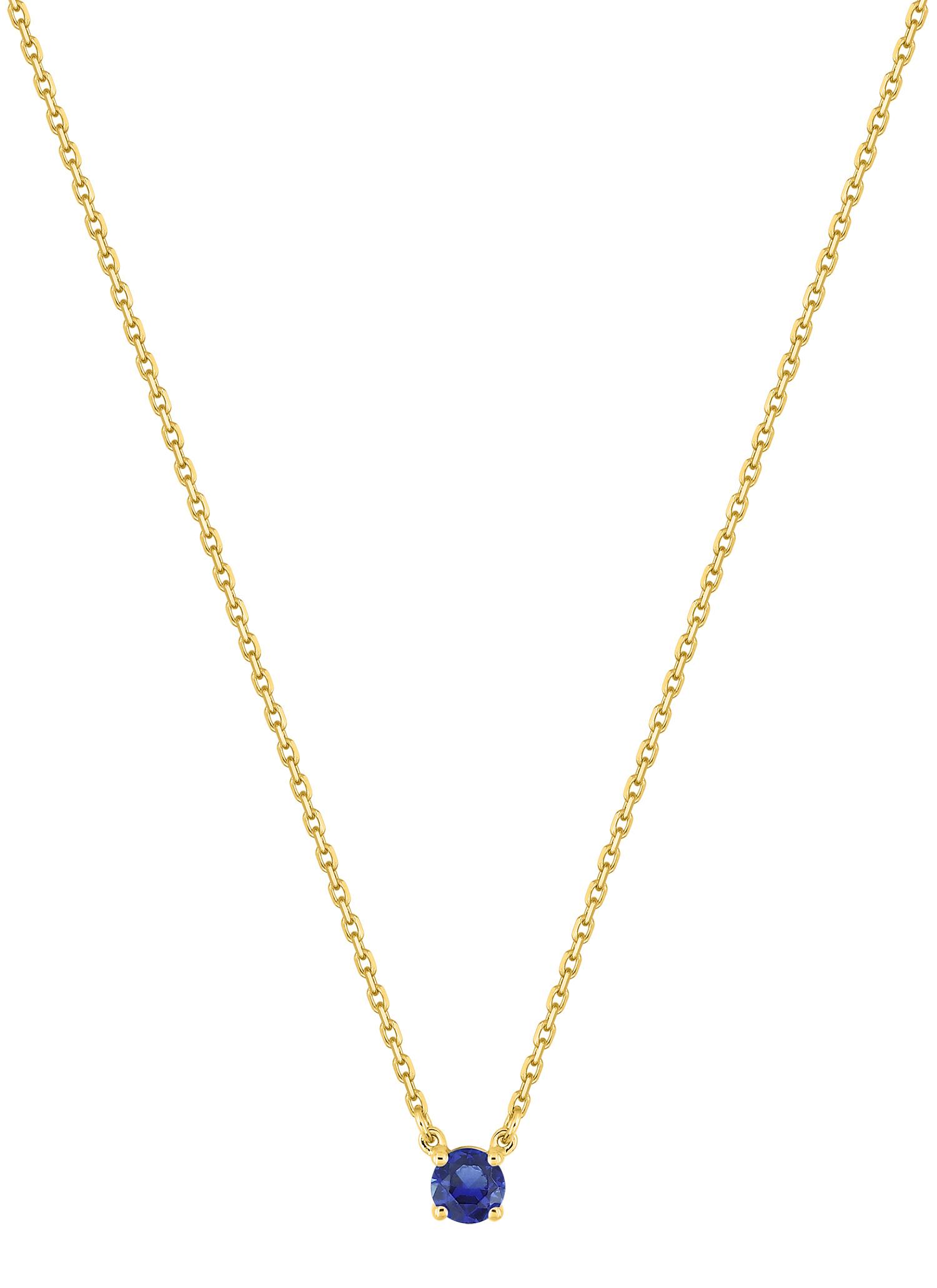 Collier solitaire saphir · Or jaune 18 carats
