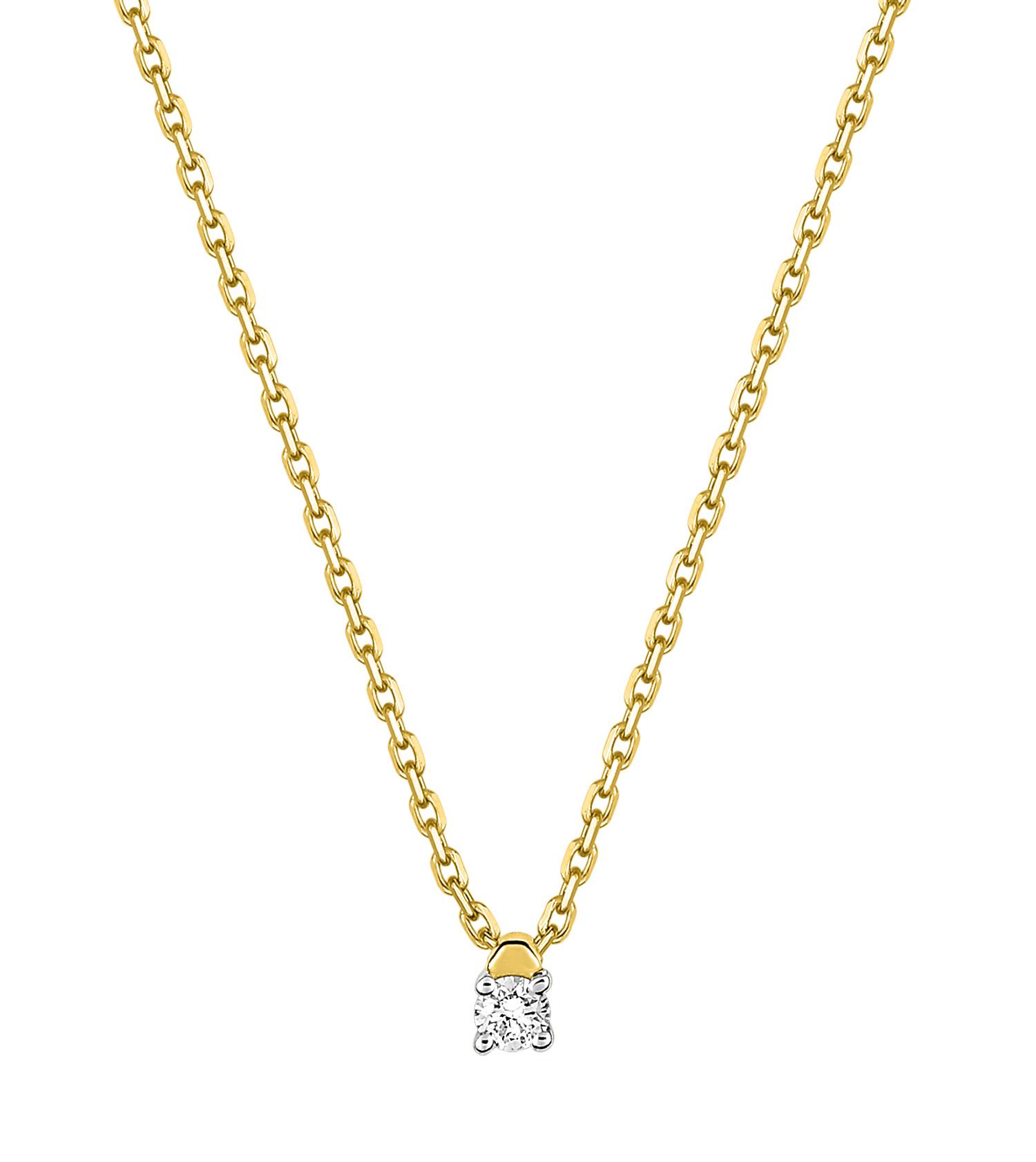 Collier solitaire diamant 0,05 ct H-P1 · Or jaune 18 carats