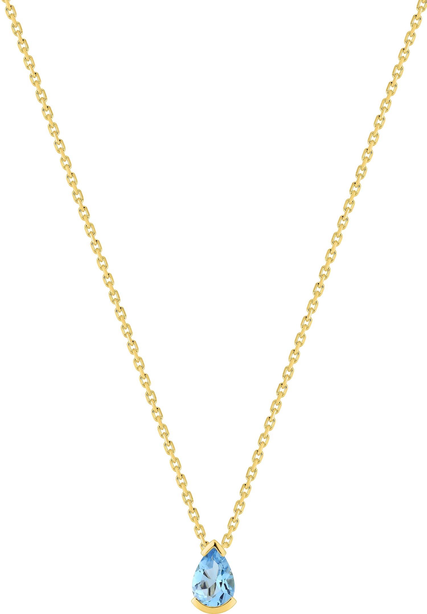 Collier goutte topaze bleue traitée · Or jaune 18 carats