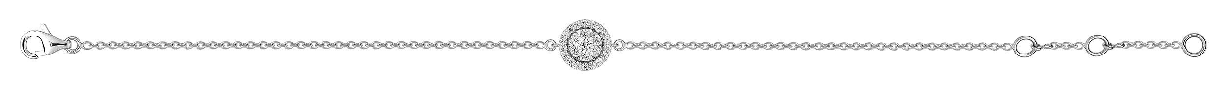 Bracelet rond diamant 0,24 ct GH-SI · Or gris 18 carats
