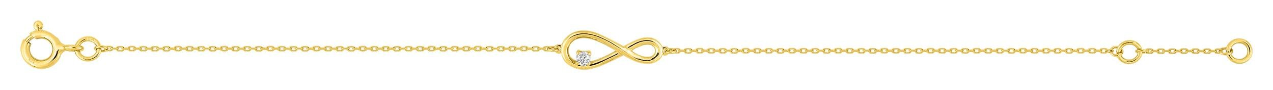 Bracelet infini oxydes de zirconium · Or jaune 18 carats