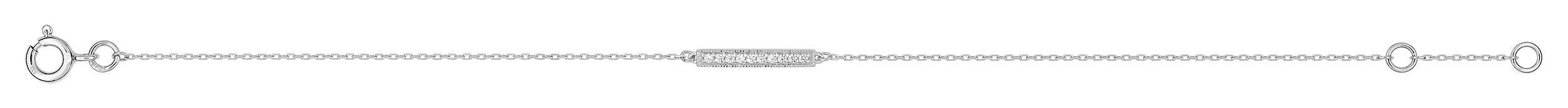 Bracelet barrette oxydes de zirconium · Or gris 18 carats
