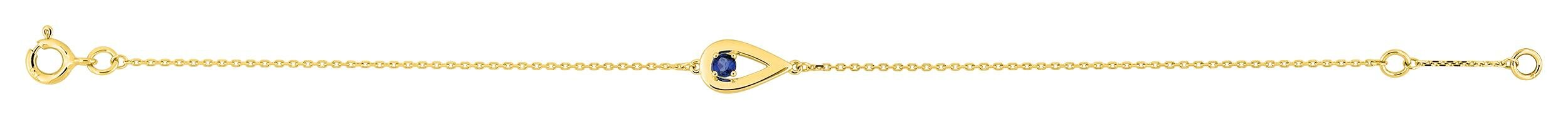 Bracelet goutte saphir · Or jaune 18 carats