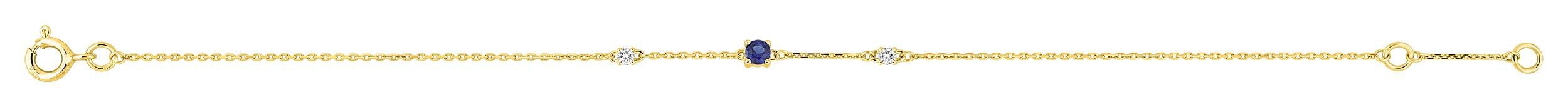 Bracelet saphir et oxydes de zirconium · Or jaune 18 carats