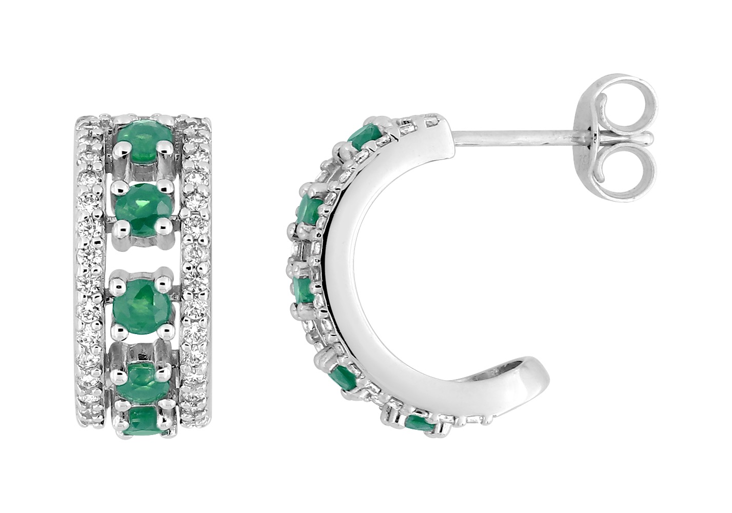 Boucles d\'oreilles Oxydes de Zirconium/Rubis/Saphir/Emeraude Or 18 Carats