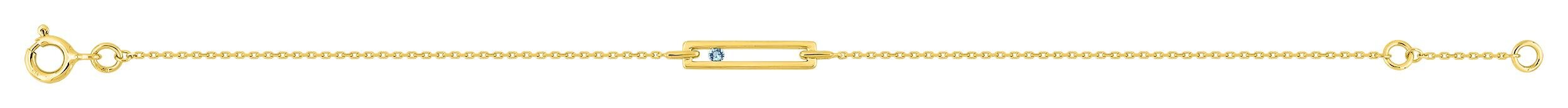 Bracelet rectangle aigue-marine et diamant 0,02 ct GH-P1 · Or gris 18 carats