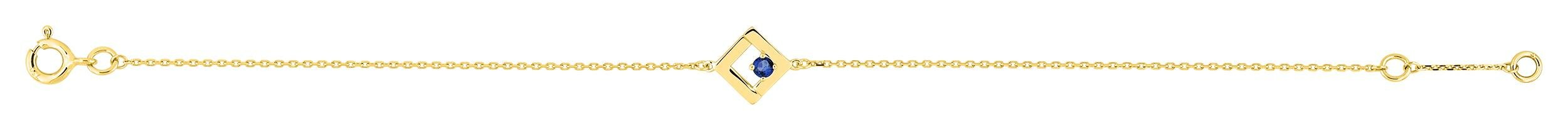 Bracelet losange saphir et diamant 0,01 ct GH-P1 · Or gris 18 carats