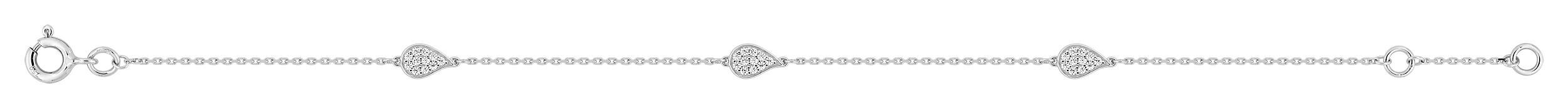 Bracelet motifs répétitifs goutte oxydes de zirconium · Or gris 18 carats