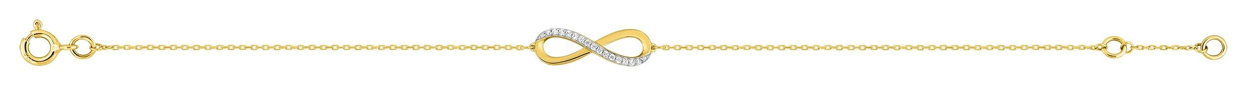 Bracelet infini oxydes de zirconium · Or jaune rhodié 18 carats