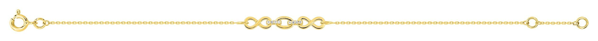 Bracelet infini maillons oxydes de zirconium · Or jaune 18 carats