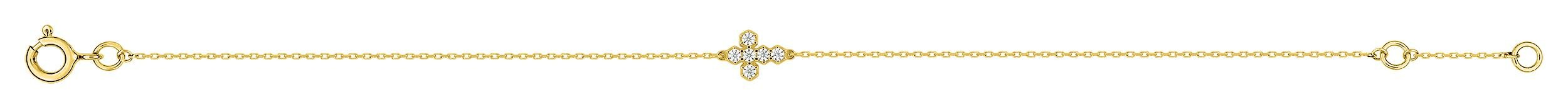 Bracelet croix oxydes de zirconium · Or jaune 18 carats