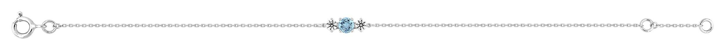 Bracelet topaze bleue traitée et oxydes de zirconium · Or gris 18 carats