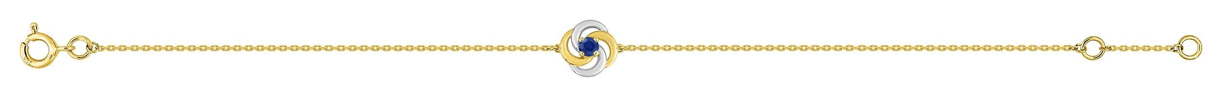 Bracelet entrelacs saphir · Or jaune rhodié 18 carats