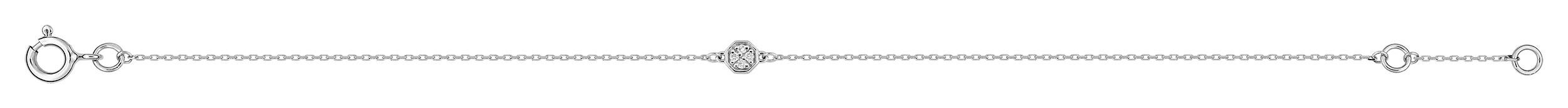 Bracelet rond diamant 0,03 ct GH-P1 · Or gris 18 carats