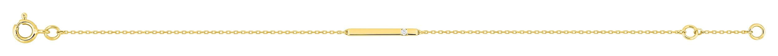 Bracelet plaque diamant 0,01 ct GH-P1 · Or jaune 18 carats