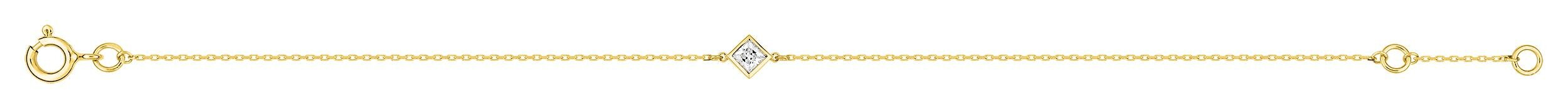 Bracelet losange oxydes de zirconium · Or jaune 18 carats