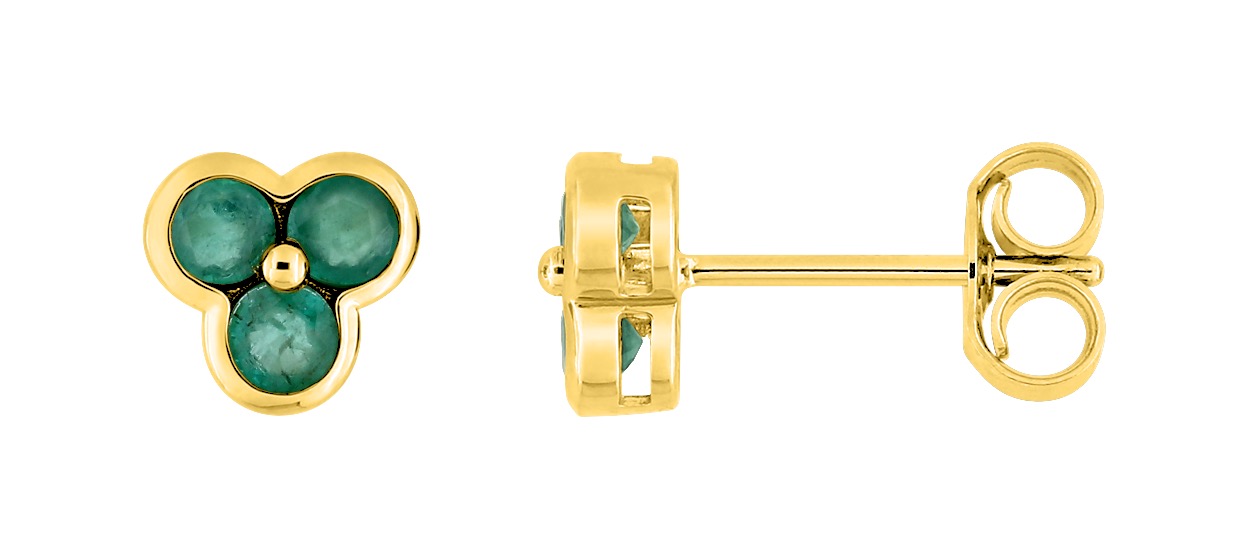 Boucles d\'oreilles Rubis/Saphir/Emeraude Or 18 Carats