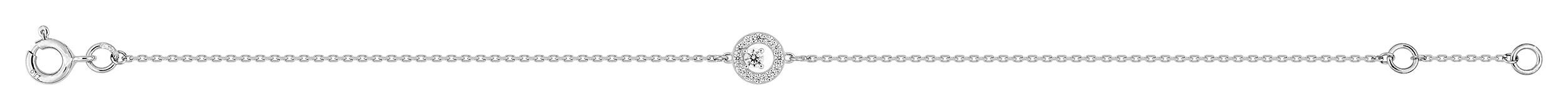 Bracelet rond entourage oxydes de zirconium · Or gris 18 carats