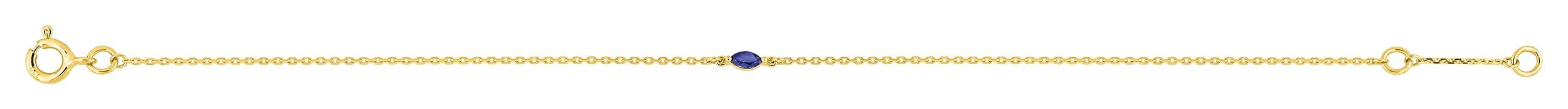 Bracelet ovale saphir · Or jaune 18 carats
