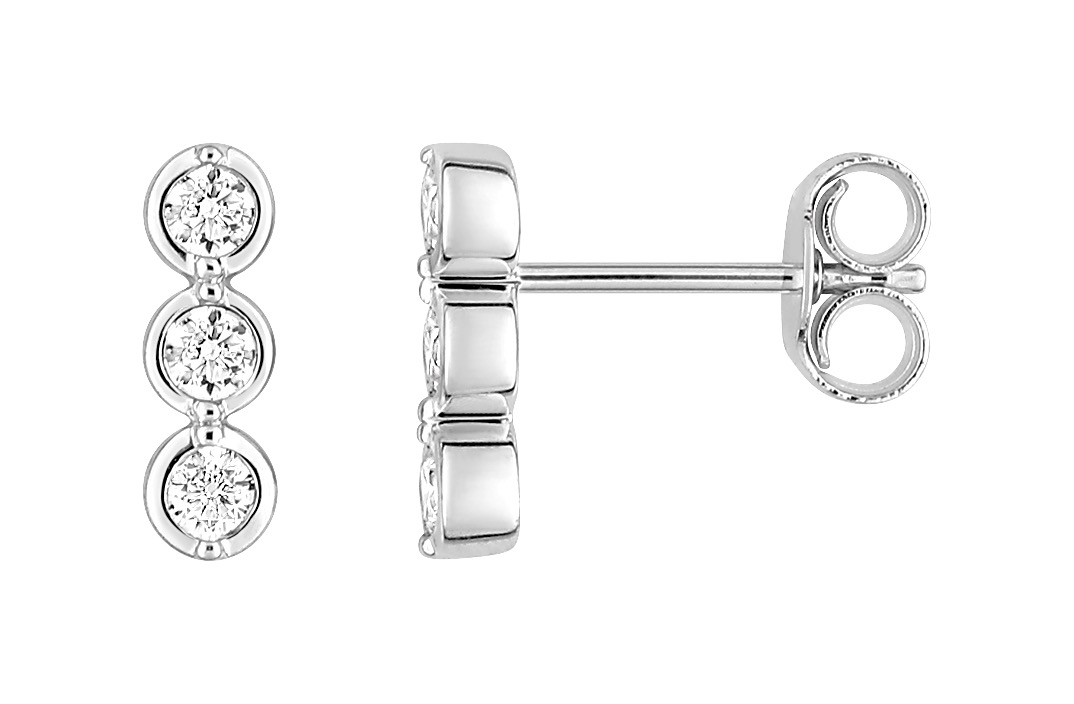 Boucles d\'oreilles Or 18 Carats & Oxydes de Zirconium