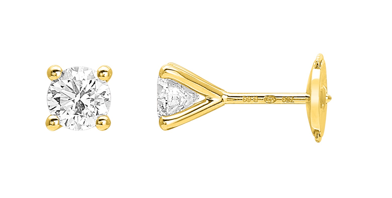 Boucles d\'oreilles Diamant 0.60ct GH/SI Or 18 Carats