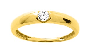 Solitaire Oxyde de Zirconium Or 18 Carats