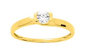 Solitaire Oxyde de Zirconium Or 18 Carats