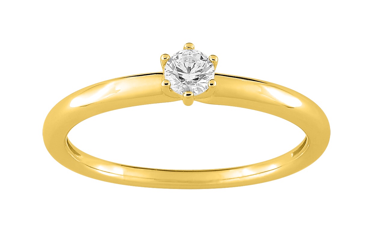 Solitaire Oxyde de Zirconium Or 18 Carats